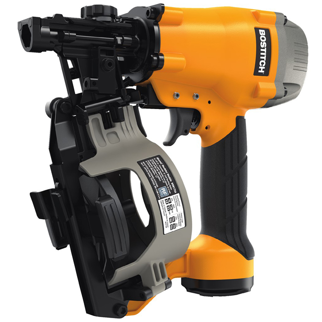 Bostitch Pneumatic Roofing Nailer - 15° Angle - Tool-Free Depth Adjustment - Dual Door Magazine