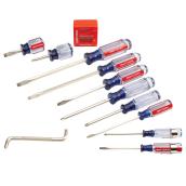 Screwdriver Set - Steel and Acetate - Black and Red - 12/Pack