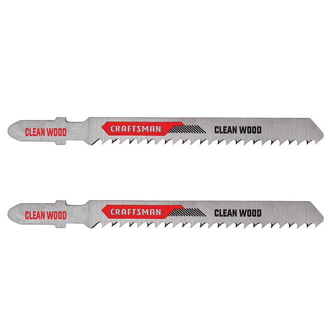 Craftsman T-Shank Clean Wood Jigsaw Blade - 10 TPI - High-Carbon Steel - 3 5/8-in L - 2 Per Pack