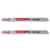 Craftsman T-Shank Clean Wood Jigsaw Blade - 10 TPI - High-Carbon Steel - 3 5/8-in L - 2 Per Pack
