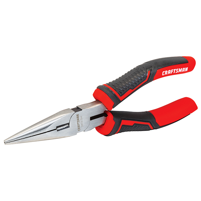 CRAFTSMAN Long-Nose Pliers - 6-in - Steel - Red and Black