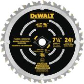 DeWalt Carbide Demolition Circular Saw Blade - Carbide - 7 1/4-in Dia - 24 Tooth - 18? Hook Angle