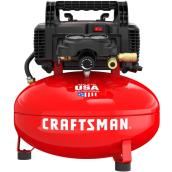 Compresseur d'air sans huile Craftsman, 6 gal, 150 lb/po², rouge et noir