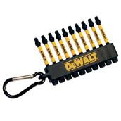 DEWALT 10-pc FlexTorq Impact Ready Mixed Bits Set with Carabiner - 2-in L - Hex Shank - Steel - Black