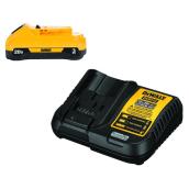 DEWALT 20-V 3 AH Lithium Ion Power Tool Battery and Charger Kit - LED Fuel Gauge - Quick Charging