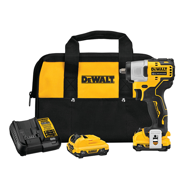 DEWALT Xtreme 12 V Max 2 AH Impact Wrench with Batteries and Charger - 3/8-in Square Drive - Brushless - 3-Modes