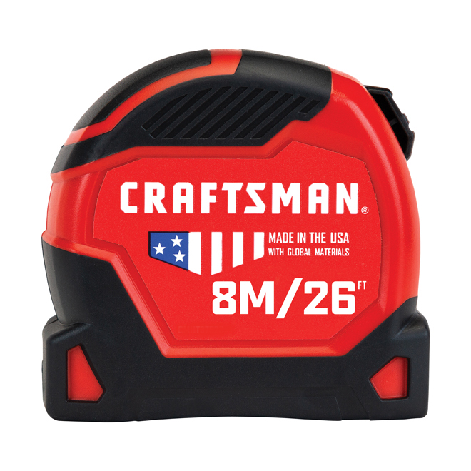 CRAFTSMAN Pro-11 Measuring Tape Metric 8M/26ft Black/Red