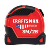 CRAFTSMAN Pro-11 Measuring Tape Metric 8M/26ft Black/Red