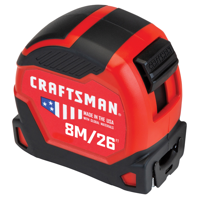 CRAFTSMAN Pro-11 Measuring Tape Metric 8M/26ft Black/Red