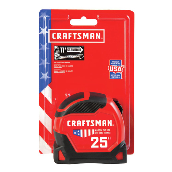 CRAFTSMAN Pro-11 Measuring Tape Metric 8M/26ft Black/Red