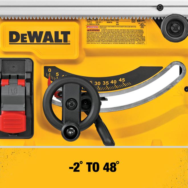 DEWALT Compact Jobsite Table Saw - 8 1/4-in Blade, 15 A