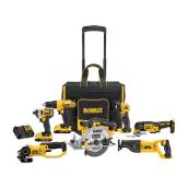 Ensemble de 7 outils sans fil DEWALT avec batteries et chargeur, moteur sans balais, lampe DEL