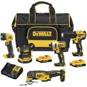 DeWalt Cordless 5-Tool Combo Kit with Batteries and Charger - Brushless Motor - Variable Speed