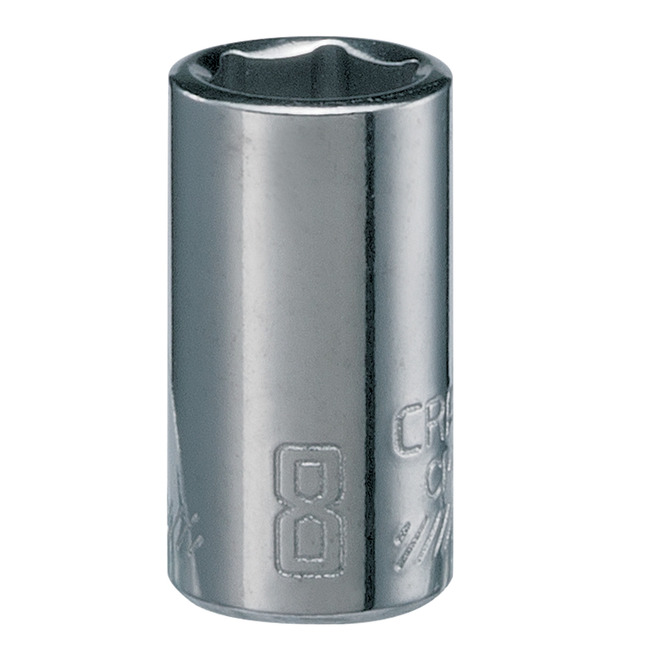 Craftsman 6-Point Shallow Socket - Steel - Drive 8 mm x 1/4-in