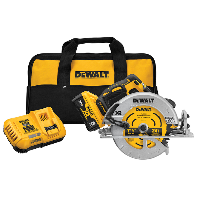 Dewalt XR 20-V Max 7 1/4-in Circular Saw with Power-Detect Tool - Brushless Motor - Lithium Ion - 57° Bevel Capacity