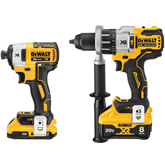 DEWALT Power Detect XR 20-Volt 2-Power Tool Combo Kit with Batteries and Charger - Brushless - Cordless - Variable Speed