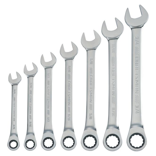 CRAFTSMAN 7-Piece 12-Point Standard (SAE) Ratchet Wrench Set CMMT87020  RONA