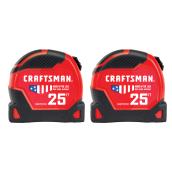 CRAFTSMAN Imperial Measuring Tapes - Set of 2 - 1.25-in x 25-ft