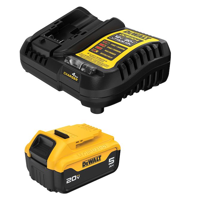 Ensemble de batterie lithium-ion 5 Ah 20 V MAX, chargeur et sac à outil DEWALT