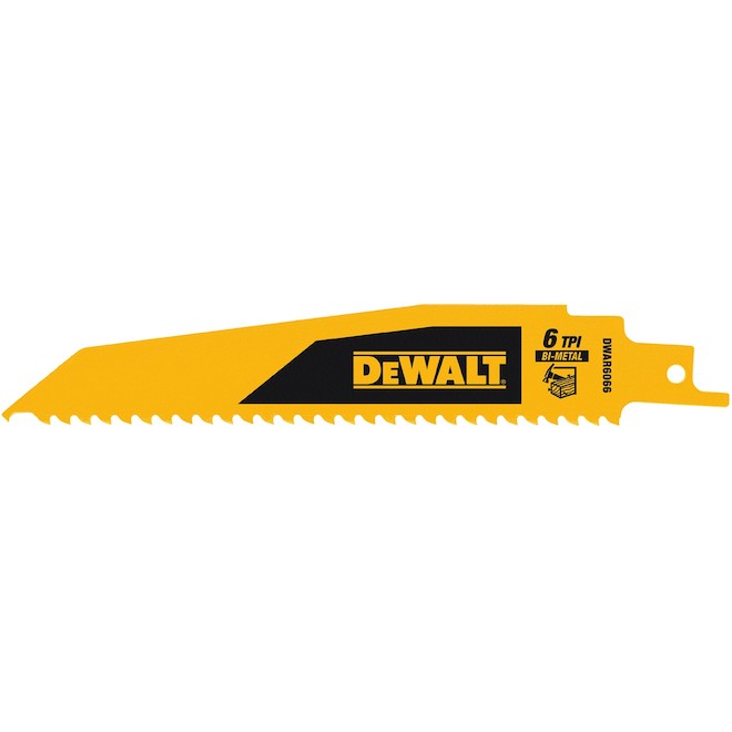 DEWALT 5-Pack 6-in 6-TPI Wood Cutting Reciprocating Saw Blade