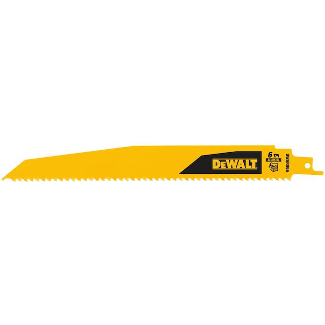 DEWALT 1-Pack 9-in 6-TPI Wood/Nail Embedded Cutting Reciprocating Saw Blade