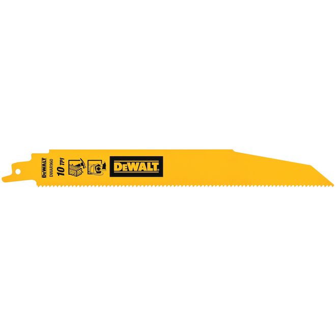 DEWALT 1-Pack 9-in 10-TPI Wood/Metal Cutting Reciprocating Saw Blade