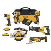 DEWALT 20V MAX XR Brushless Cordless 6-Piece Tool Kit with Two 2.0 AH Batteries