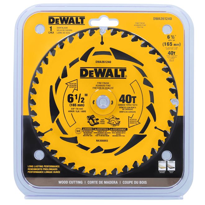 DeWALT 1 Pack 6 1 2 in 40 Tooth Dry Cut Only Standard Tooth