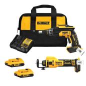DeWALT 20V MAX XR Brushless Drywall Screwgun and Cut-Out Tool Combo Kit (2.0Ah)