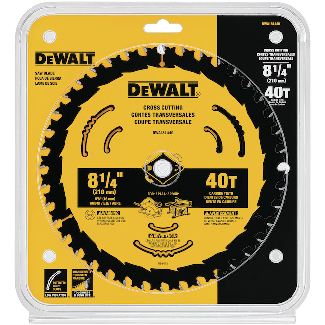 DeWALT 8 1/4-in Cross Cutting Circular Saw Blade - 40 Carbide Teeth