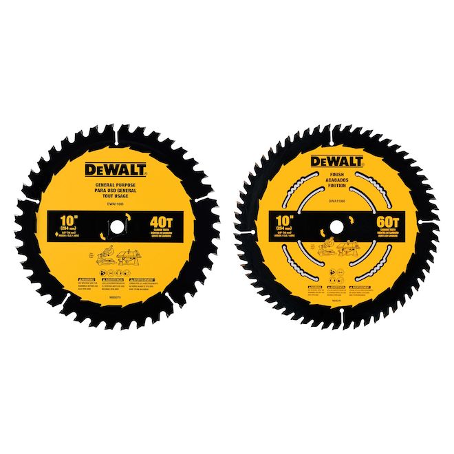 Image of Dewalt | Combo Pack 2 Circular Saw Blades 40T/60T 10-In | Rona