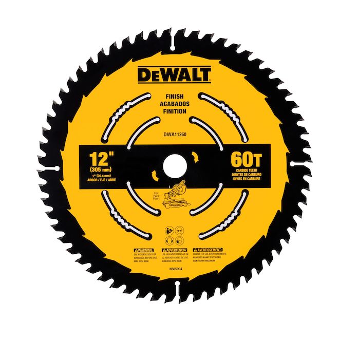 DeWALT 1-Pack 12-in 60-Tooth Dry Cut Only Standard Tooth Circular Saw Blade