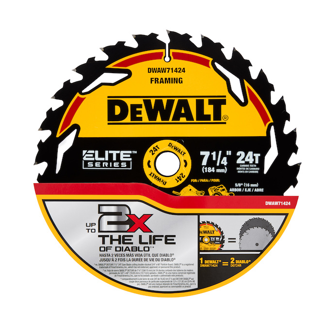 Dewalt 7 14 In 24 Tooth Dry Cut Only Standard Tooth Circular Saw Blade Dwaw71424b10 Rona 4941