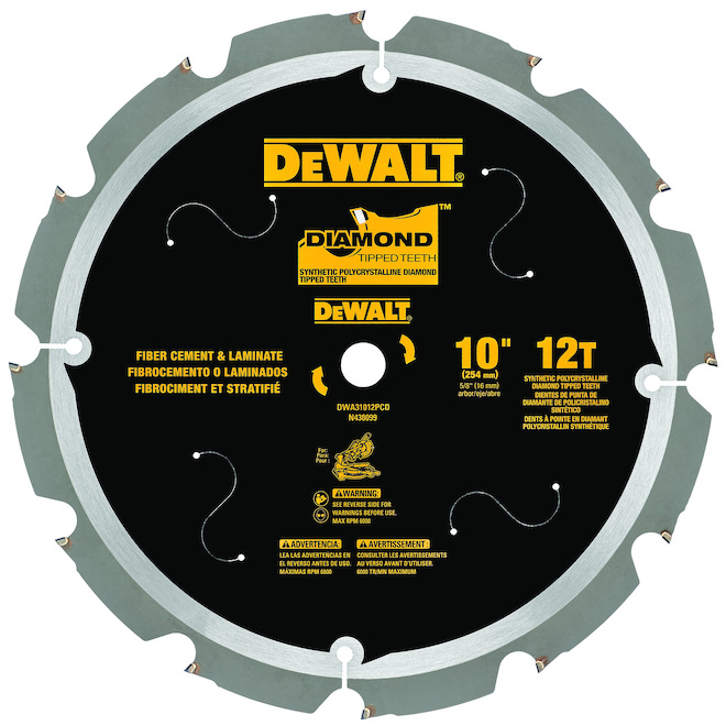 DeWALT 1-Pack 10-in 12-Tooth Dry Cut Only Standard Tooth Miter Saw Blade