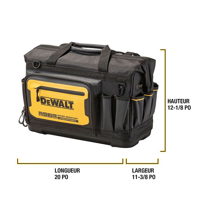 Sac à outils à glissière DEWALT 33 pochettes et compartiment pour perceuse et batterie 20 po