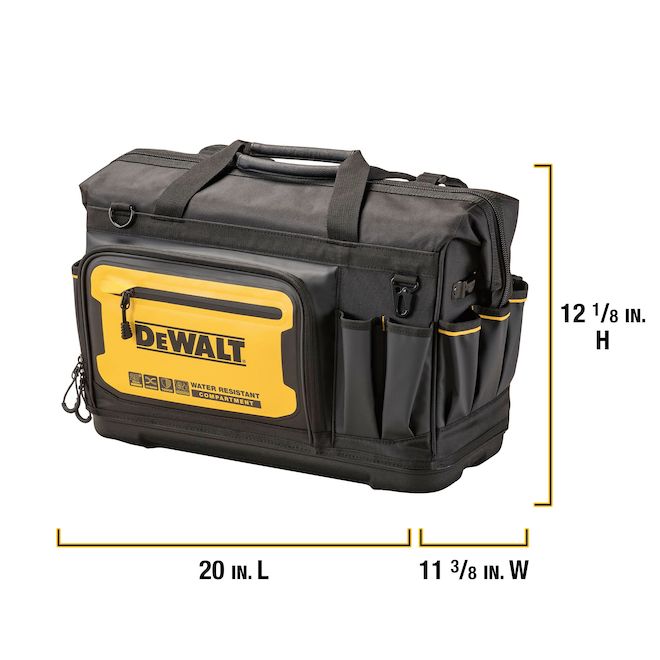 DEWALT Zippered Tool Bag 33 pockets - Pocket for Cordless Drill and Battery 20-in