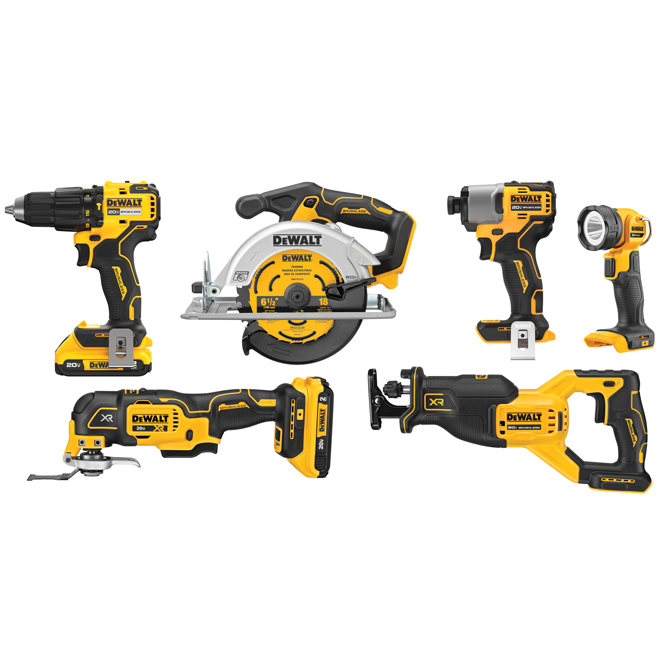 DEWALT 20V MAX 6-Tool Combo Kit with Battery and Charger
