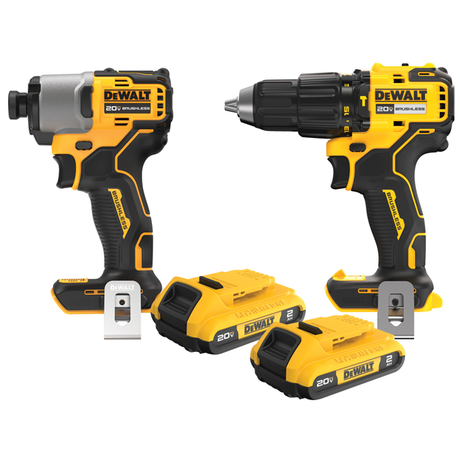 DEWALT 20V MAX Hammer Drill/Impact Driver 2-Tool Kit with 2 Batteries and Charger