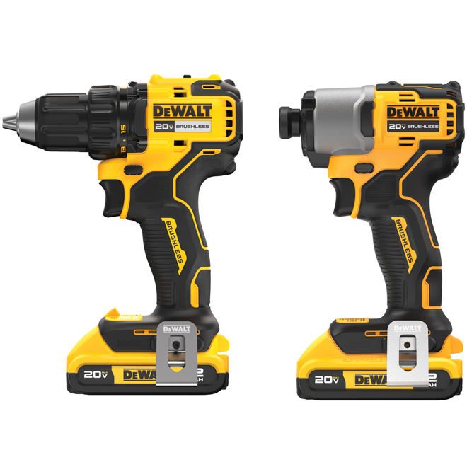 Ensemble de visseuse à chocs et perceuse-visseuse DEWALT 20V MAX avec 2 batteries et chargeur