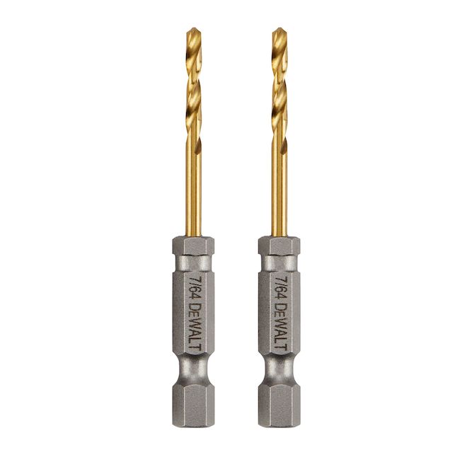 DEWALT 2-Piece 7/64-in x 2-9/16-in Titanium Nitride Coated HSS Right Handed Twist Drill Bit