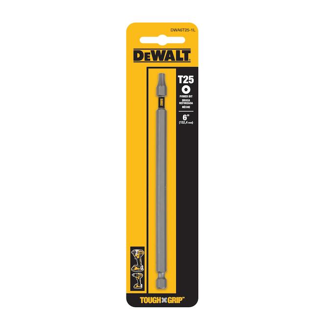 Embout de tournevis en acier noir à pointe Torx T25 DEWALT, 1 unité, 6 po