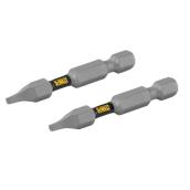 DEWALT Tough Grip - 2-Pieces - 2-in - #1 - Square Head - Steel - Hex Shank Screwdriver Bit