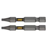 Embout de tournevis DEWALT Tough Grip de 2 po T15 en acier, Torx (2/pqt)