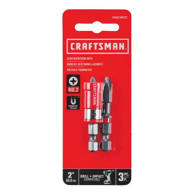 CRAFTSMAN 2-Piece 2-in #2 Phillips Steel Phillips Hex Screwdriver Bit Kit