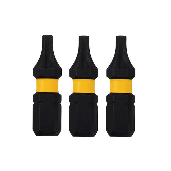 Embout de tournevis DEWALT Flextorq de 1/4 po x 1 po, Torx (3/pqt)