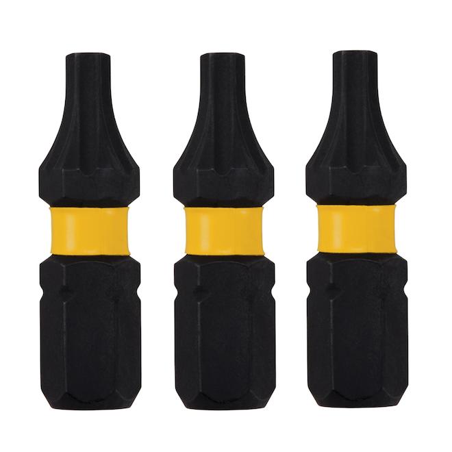 Embout de tournevis DEWALT Flextorq de 1/4 po x 1 po, Torx (3/pqt)