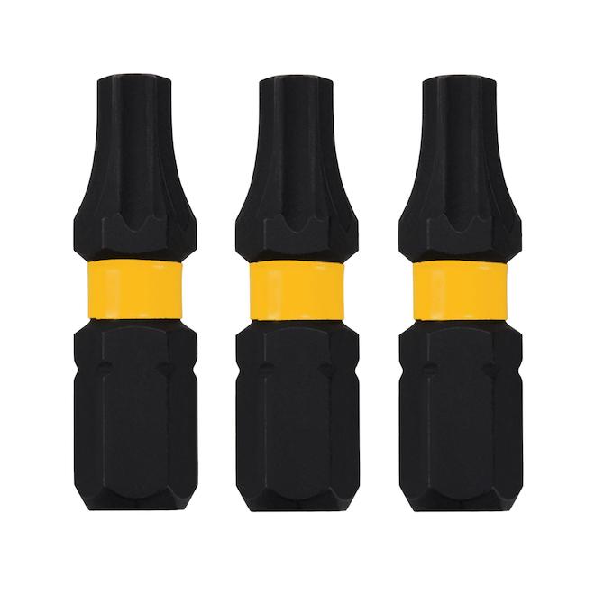 Embout de tournevis DEWALT Flextorq de 1/4 po x 1 po, Torx (3/pqt)