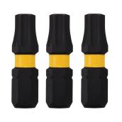 Embout de tournevis DEWALT Flextorq de 1/4 po x 1 po, Torx (3/pqt)