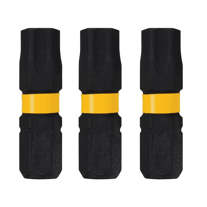 Embout de tournevis DEWALT Flextorq de 1/4 po x 1 po, Torx (3/pqt)