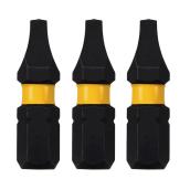 Embout de tournevis DEWALT Flextorq de 1/4 po x 1 po, carré/Robertson (3/pqt)